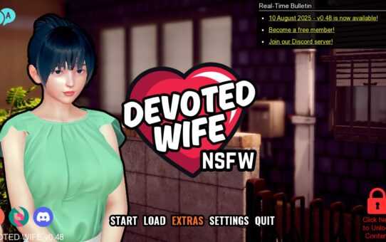 Devoted Wife adult 3D visual novel featuring a married couple in an emotional relationship scene