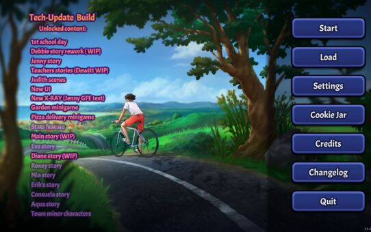 Cover artwork for Summertime Saga v21 by Kompas Productions featuring main characters in an adult-themed visual novel setting