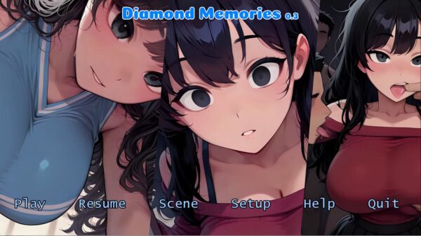 Diamond Memories is a Visual Novel focusing on the lives of four girls as they navigate a new year of school. This game will feature a wide variety of fetishes, some of which are not currently in the game.