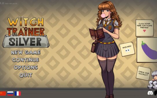 Witch Trainer: Silver Mod cover featuring stylized 2D magical academy parody characters in an adult fantasy setting.