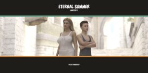 3D adult comic artwork featuring mature characters and emotional tension during a summer reunion