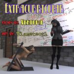 3D adult comic cover featuring Counselor Elisa with two adult students in a domination-themed scene, rendered in high-quality CGI style
