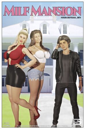 Milf Mansion 3D adult comic showing a confident mature woman inside a luxurious mansion hallway