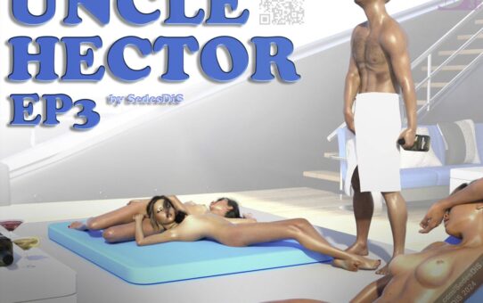 3D adult comic artwork featuring mature characters in a outdoor setting