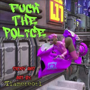 3D adult parody comic featuring a police officer character and bold fantasy artwork