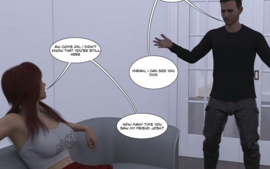 Adult 3D comic cover featuring two roommates in a provocative transformation-themed scenario