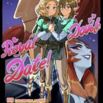 2D adult parody comic artwork inspired by a fantasy hot spring setting