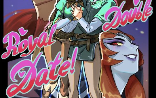 2D adult parody comic artwork inspired by a fantasy hot spring setting