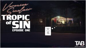 3D adult comic cover featuring a tropical island romance theme