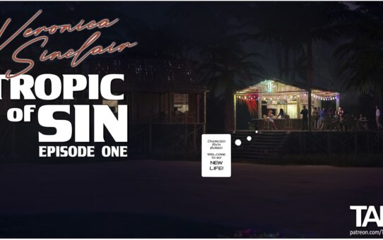 3D adult comic cover featuring a tropical island romance theme