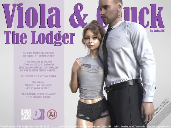 Viola and Chuck The Lodger comic couple and guest 3D scene