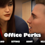 Office Perks Adult Game by Amomynous Games - v0.2.4 3D adult game scene showing office characters in a modern workplace environment